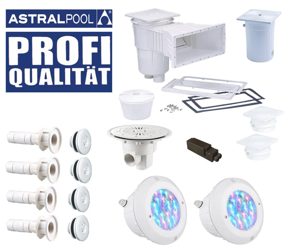 Astral Profi Paket Einbauteile Set für Schwimmbecken Breitmaulskimmer Wochenendangebot