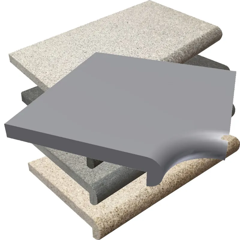 Beckenrandstein Granit Napoli Innenecke Radius vorne 140 mm Nasenstein Ausverkauf