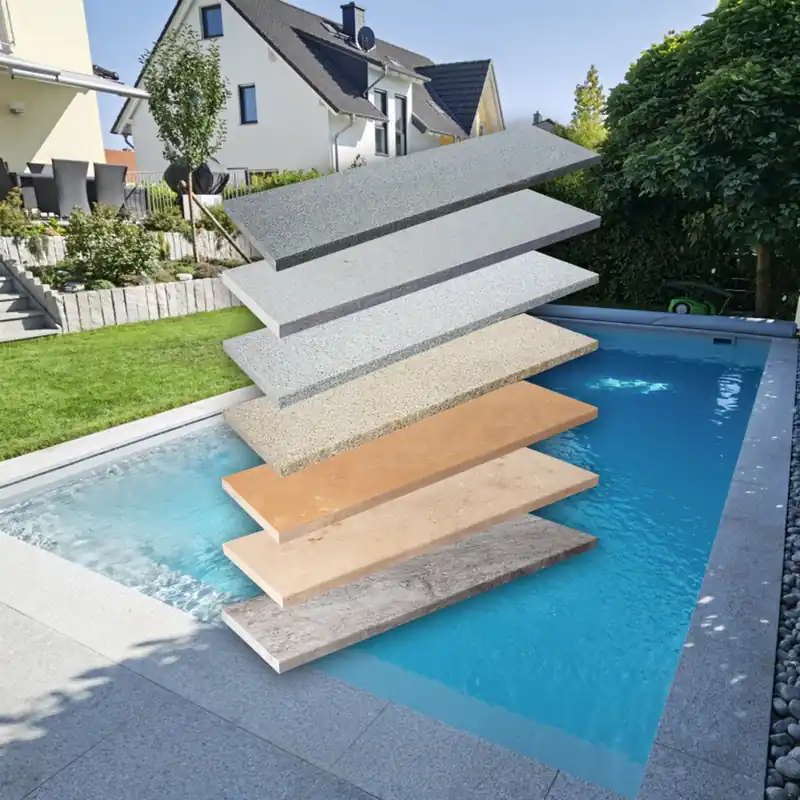 Beckenrandstein Naturstein Modena Rechteckiges Becken Komplettset Highlight