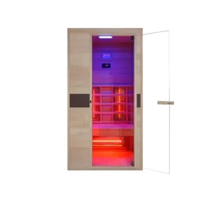 Infrarot Premium Wärmekabine Ruby - Verschiedene Ausführungen - Volles Lichtspektrum - Farblichttherapie - MP3-Player - Bluetooth - 7 Farben LED-Beleuchtung Geprüft