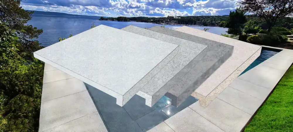 Beckenrandstein Granit L-Stein Natur Sydney Gerade 600 mm x 600 mm x 30 mm Top-Seller