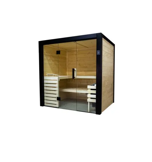 Geprüft Sentiotec Massiv Holz Sauna Family Medium aus Fichte