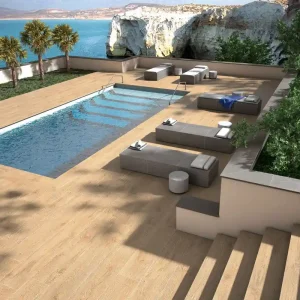 Zertifiziert Terrassenplatten Naturstein Feinsteinzeug 20 mm Woodstyles