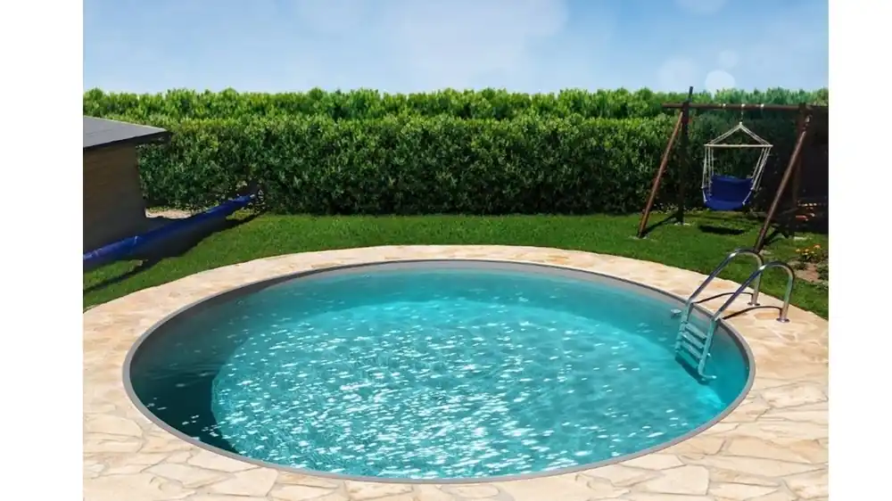 Zertifiziert Swimmingpool rund Farbe Grau, 1,20 hoch, Innenhülle 0,8mm, in vielen Größen-500 x 120 x 0,8
