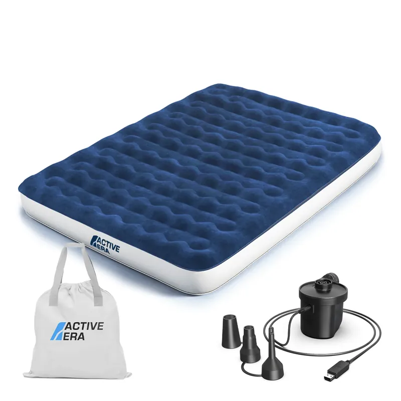 King Size Camping Air Bed – Navy/White Neuheit