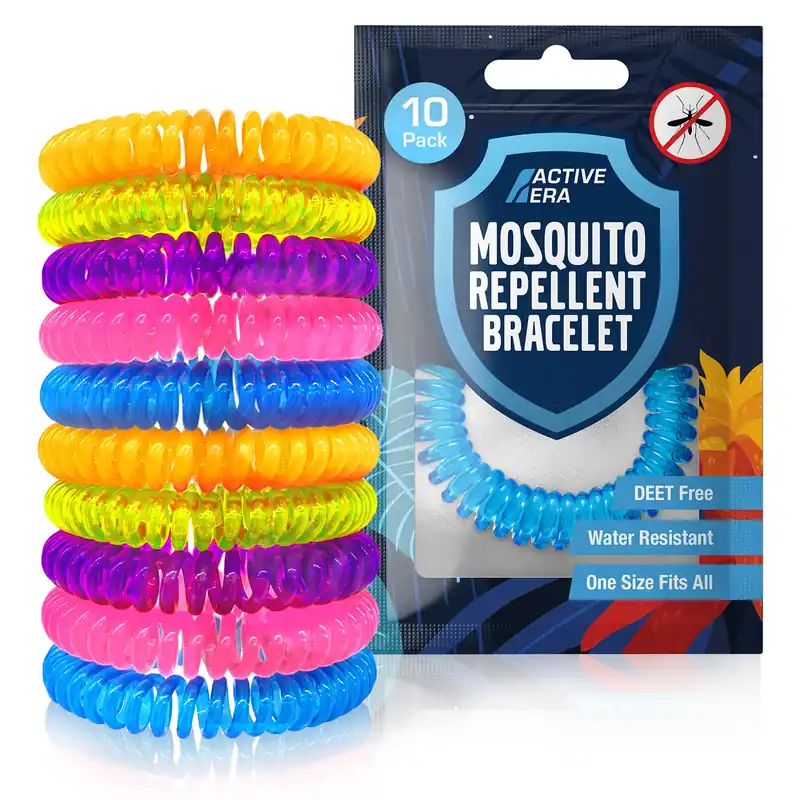 Geprüft Mosquito Repellent Band - 10 pack - EVA band - Assorted 5 colours