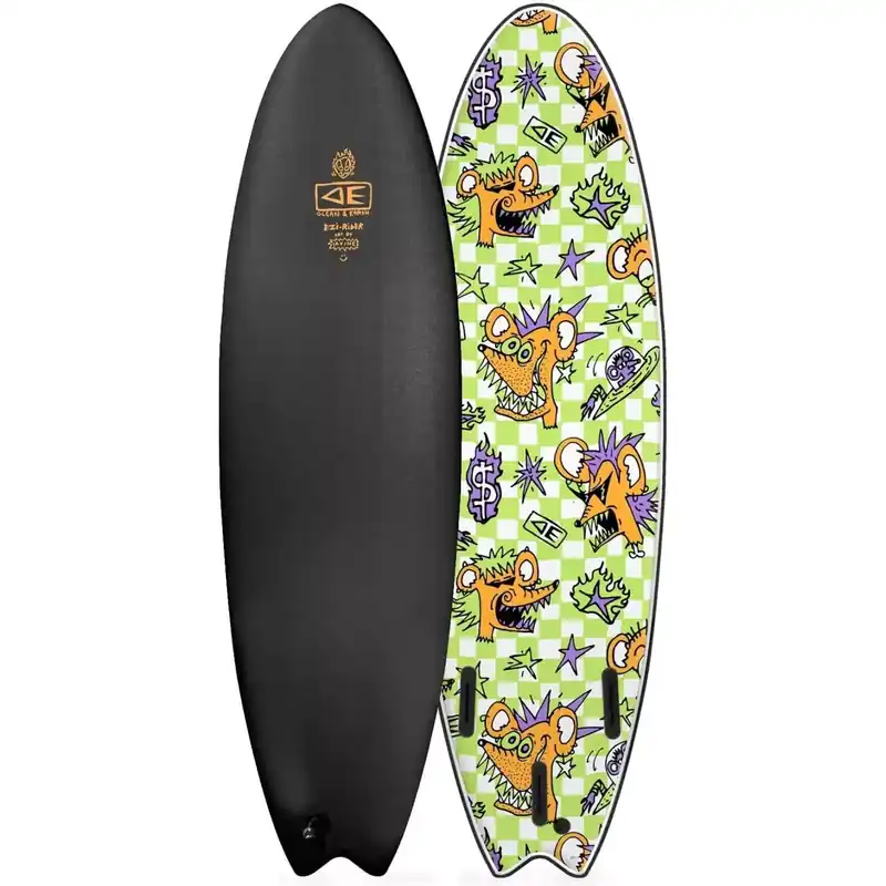 Surfbrett softboard Ocean & Earth Brains EZI-Rider Fish Black Rabatt