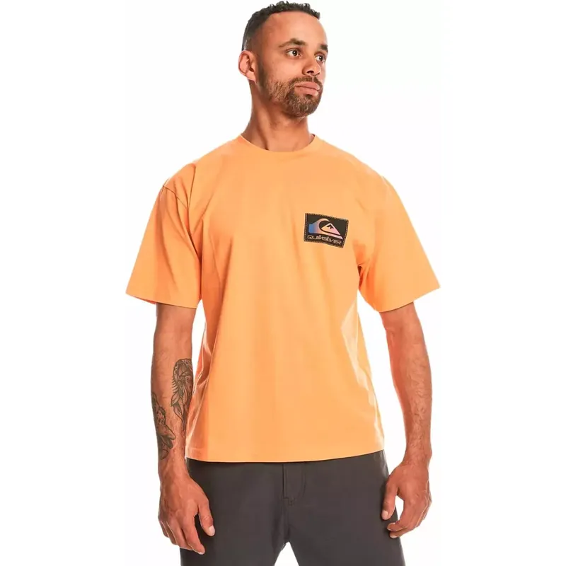 Neue Kollektion T-shirt quiksilver back flash Tangerine