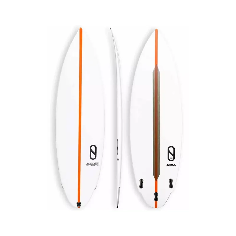 Billig Surfbrett Slater Designs Flat Earth LFT Weiß/Orange