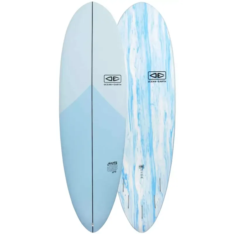 Surfbrett softboard Ocean & Earth Happy Hour Epoxy Soft Tri-Quad Sky Blue Echt