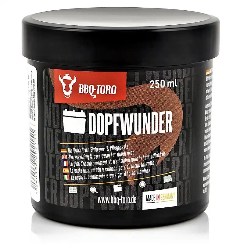 BBQ-Toro Dopfwunder, Einbrenn- und Pflegepaste für Dutch Oven 250 ML Neue Kollektion