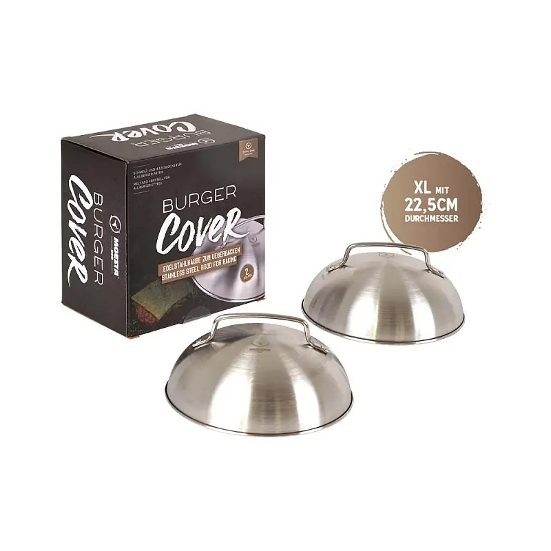 Markenprodukt Burger-Cover XL 2er Set, Schmelz- und Hitzeglocke Edelstahl