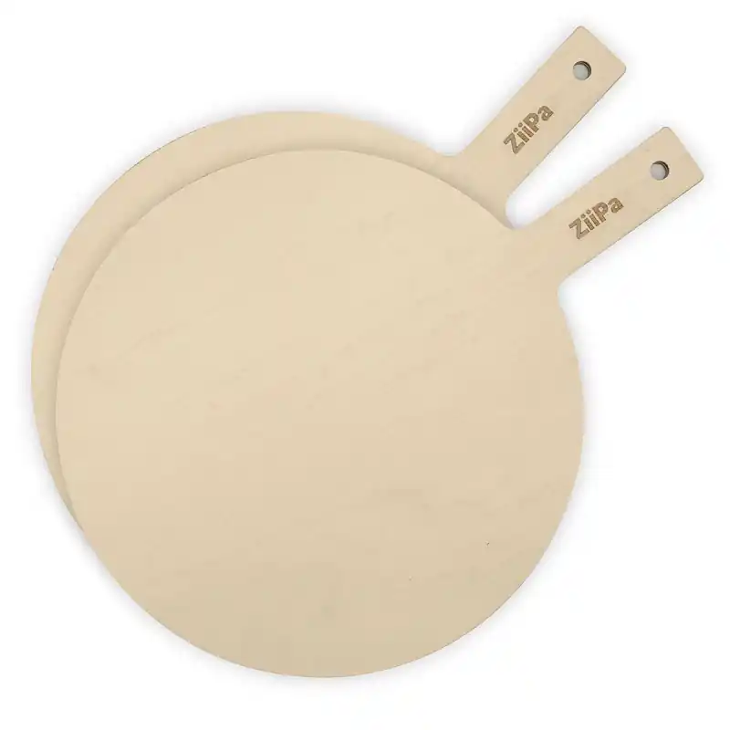 Aktuell ZiiPa runde Pizzabretter aus Holz im 2er Set