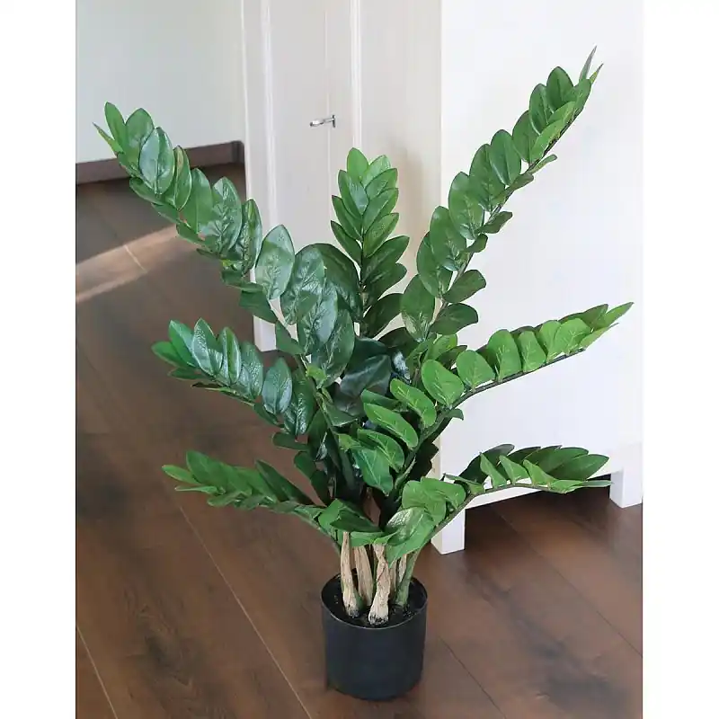 Künstliche Glücksfeder Zamioculcas zamiifolia, 9-fach, getopft, 90 cm, grün Abverkauf