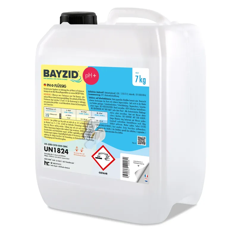 7 kg BAYZID® pH Plus flüssig für Pools in handlichen Kanistern Bestpreis