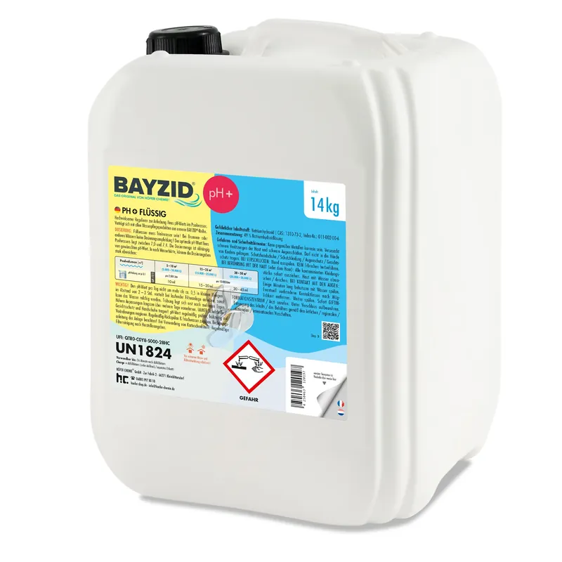 Knallerangebot 14 kg BAYZID® pH Plus flüssig für Pools in Kanistern