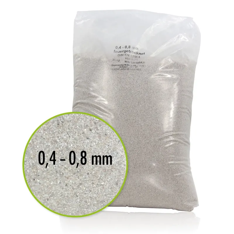 25 kg Premium Quarzsand Filtersand 0,4 - 0,8 mm Garantierte Lieferung