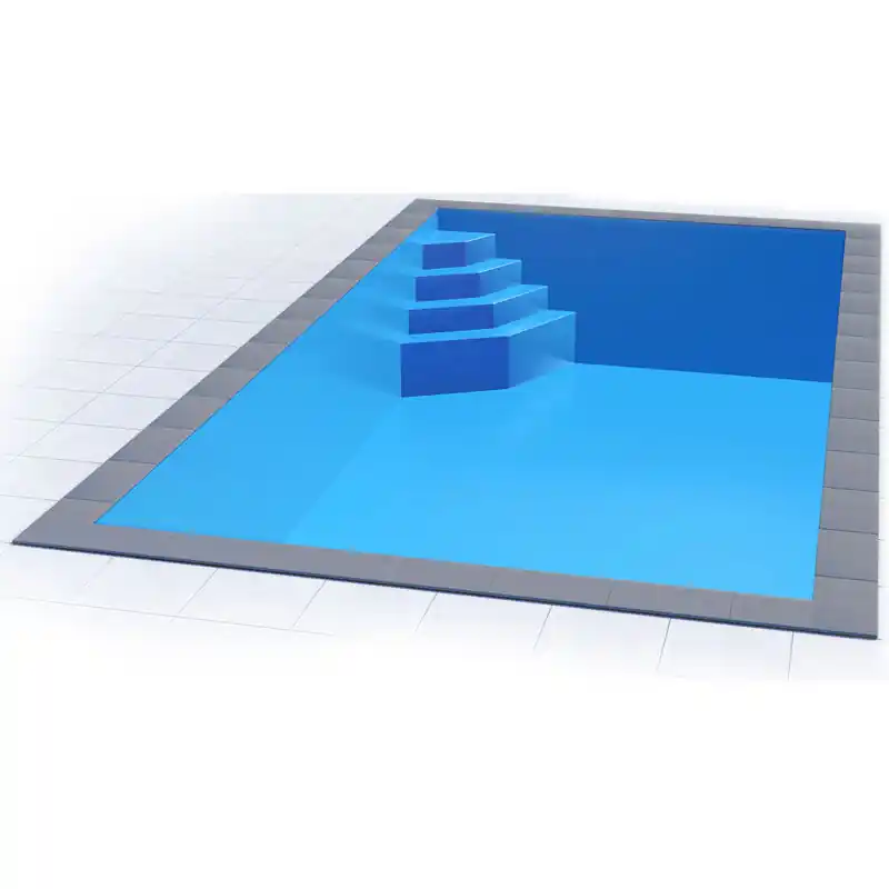 Styropor Pool Einzelbecken 6 x 3 x 1,5 m Ecktreppe Smaragd Schnäppchen