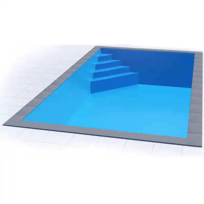 Zertifiziert Styropor Pool Einzelbecken 8 x 4 x 1,5 m Ecktreppe Oblique