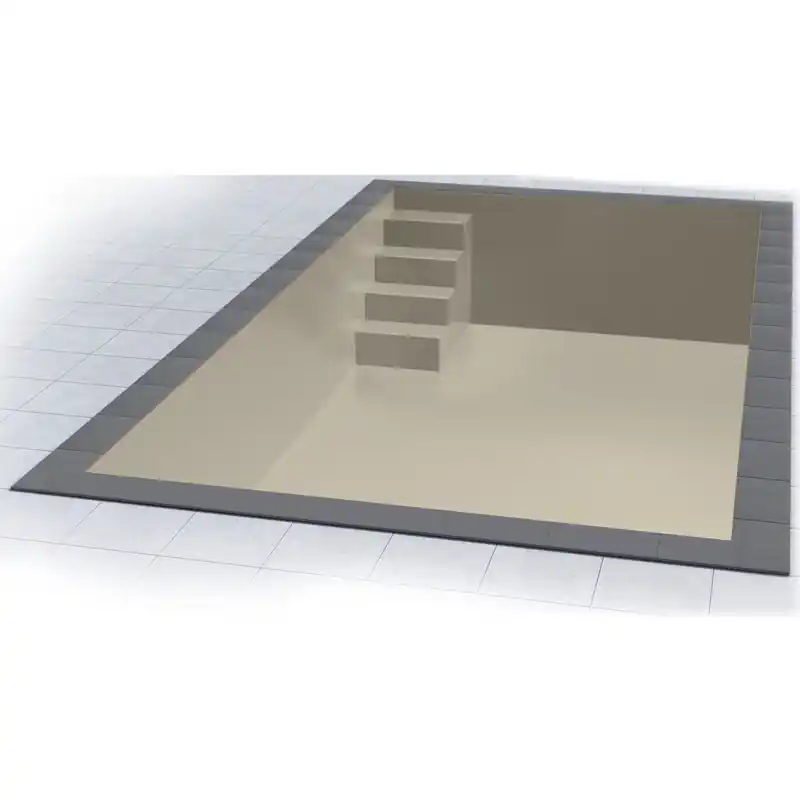 Zertifiziert Styropor Pool Einzelbecken 7 x 3,5 x 1,5 m Ecktreppe Variofit 58 cm