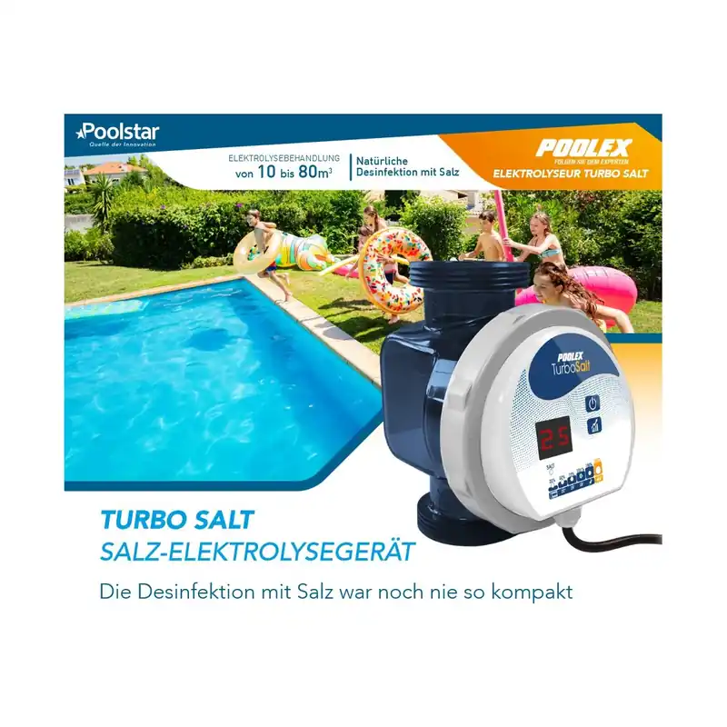 Günstig Poolex Turbo Salt 100 Salzelektrolyse Turbosalt Pool bis 10m³ Desinfektion o. Chlor