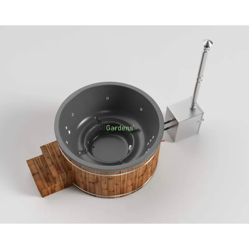 Xantum HotTub Badezuber Model StartX Roundout GFK 200mm THERMOHOLZ LED HYDROJETS Expressversand