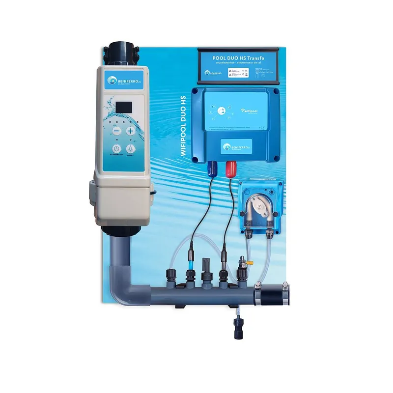Neuheit Beniferro Wifi Salzelektrolyse HS 16g/h Chlor Pool 50m³ Vormontiert + Niveauschalter