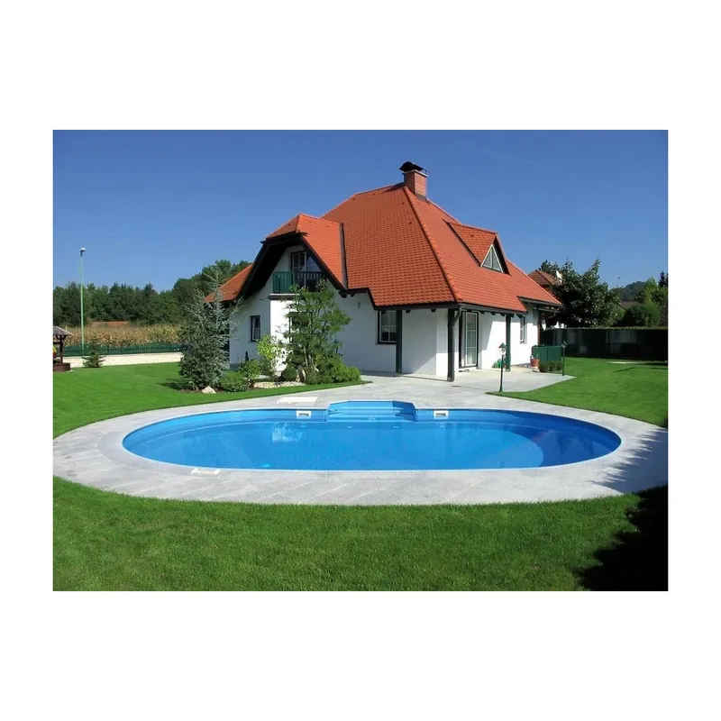 Super-Preis Ovalbecken TAHITI ALL INCLUSIVE SET 623 x 360 x 150 cm | Innenhülle 0,8 mm Sand | BASIC Handlauf Blau