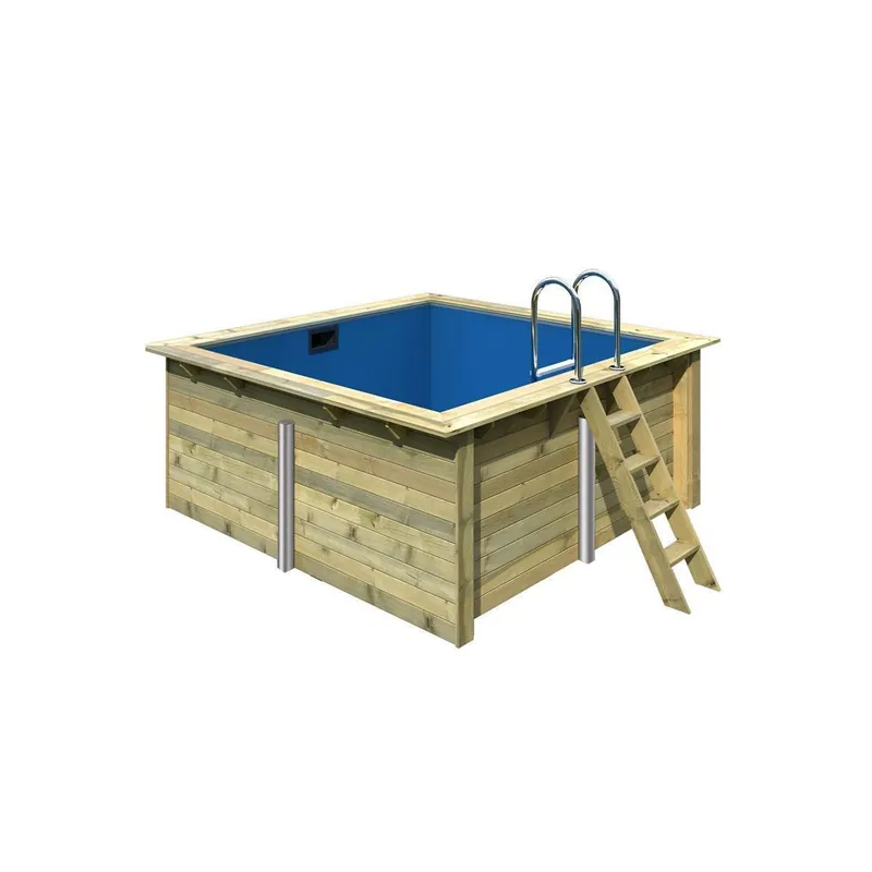 Saisonangebot Trend Holzpool SET Rechteck | Blockbohlenecken | Blau | versch. Größen