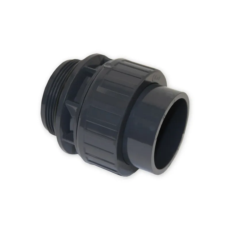 Angebot PVC Verschraubung mit O-Ring | Ø 63 mm Klebemuffe x 2" AG | PN10 | Grau