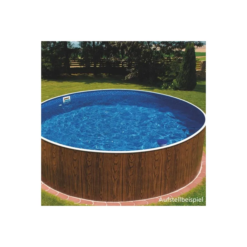 Rundpool Stahlwandbecken - Set 360x120 cm in Holzoptik Neue Ware