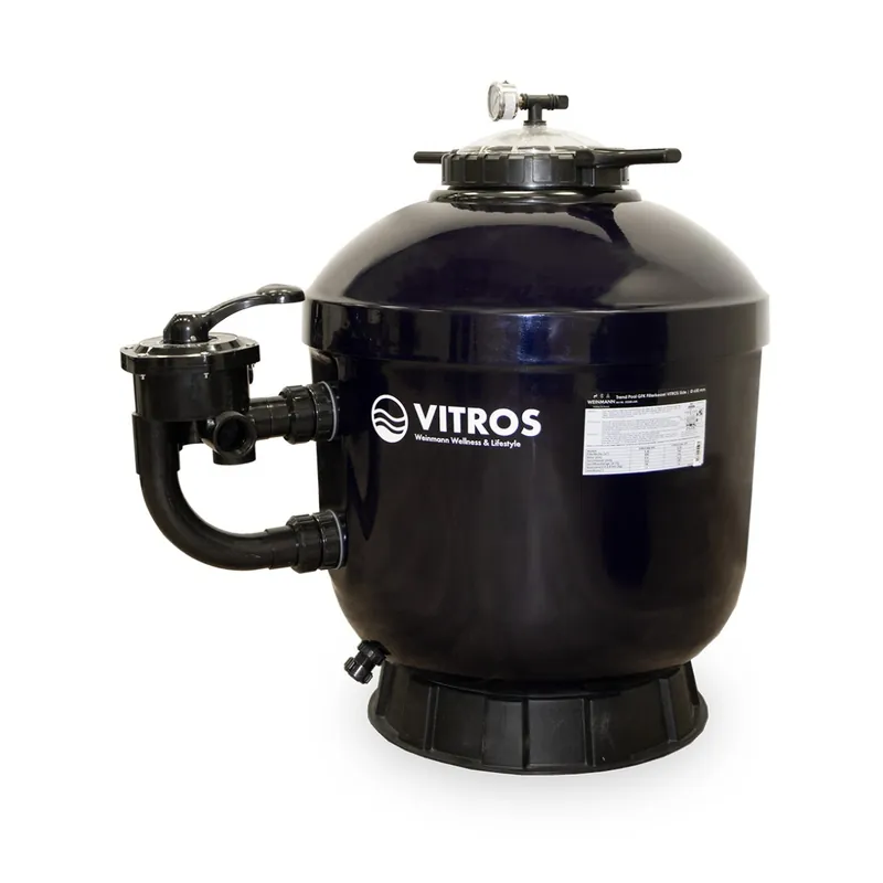 Top-Preis Trend Pool GFK Filterkessel VITROS Side | Ø 500 mm | Höhe 850 mm | RAL5004 Schwarzblau | inkl. Ventil (Ø 50 mm - 1 1/2")