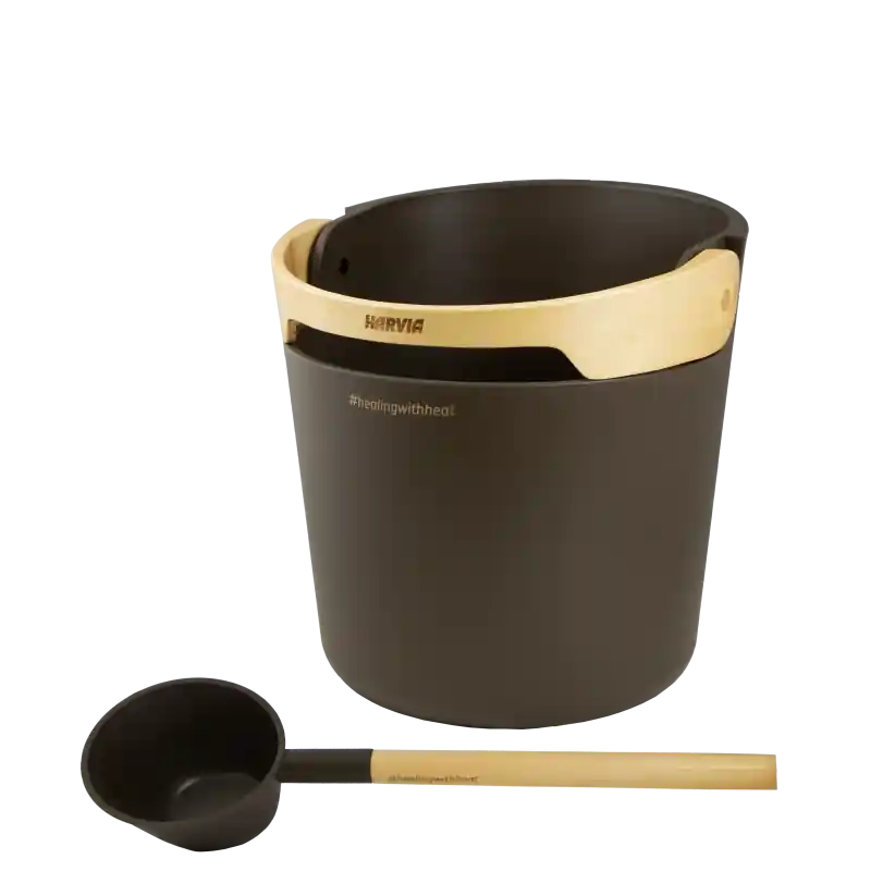 Sonderangebot HARVIA Helmi Sauna-Eimer- und Schöpfkellen-Set, dunkelbraun