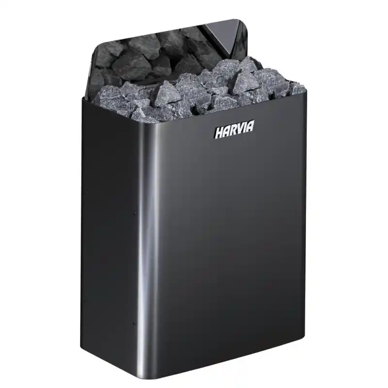 Nur Für Kurze Zeit Elektrischer Saunaofen - HARVIA The Wall Black Steel SW60E 6 kW