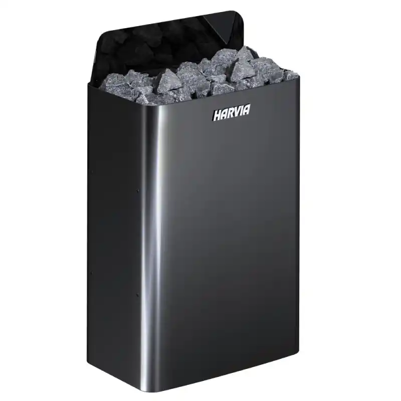 Ausverkauf Elektrischer Saunaofen - HARVIA The Wall Black Steel SW90E 9 kW