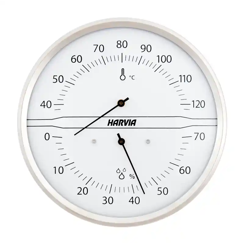 Neu Im Sortiment HARVIA Thermo-Hygrometer rund, weiß