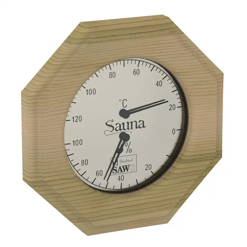 SAWO Thermo-Hygrometer 241-THD, achteckig, Zeder Preisreduziert
