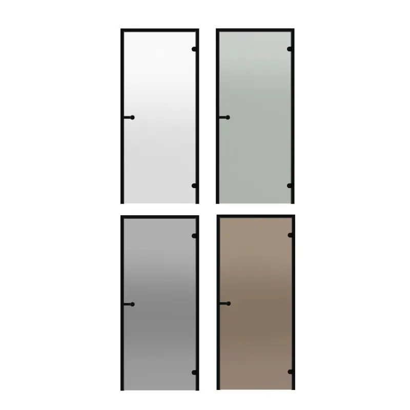 Glassaunatüren HARVIA, schwarzer Aluminiumrahmen 7x19 (schwarze Linie) Meistverkauft