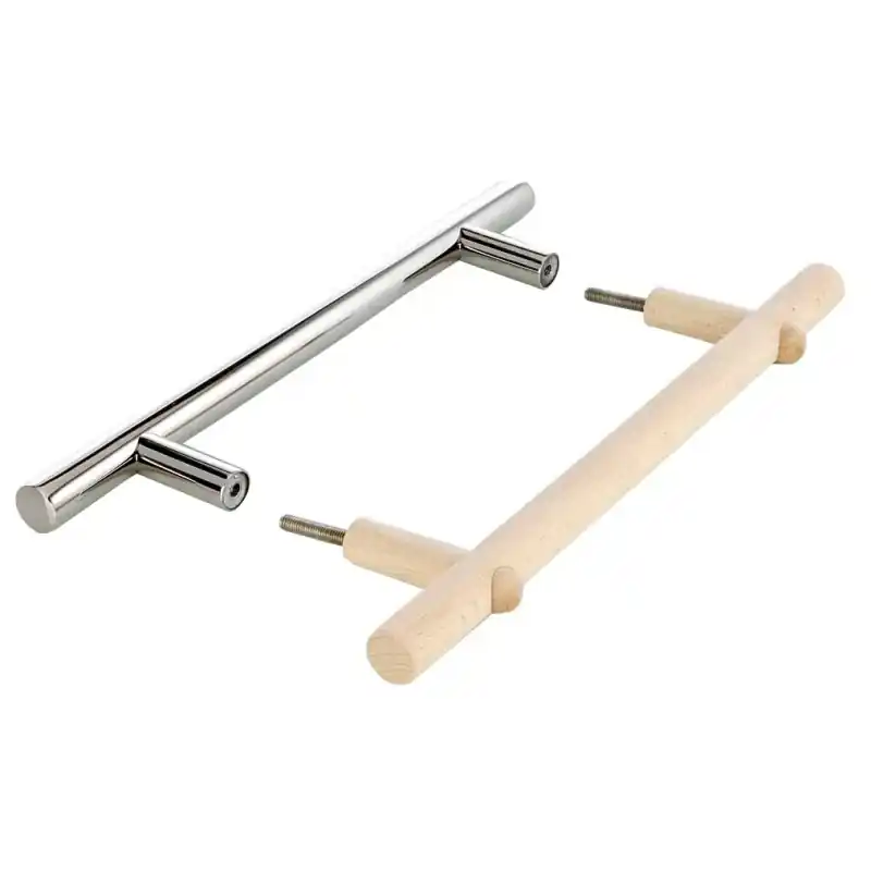 Begrenztes Angebot Türdrückergarnitur aus Edelstahl und Holz