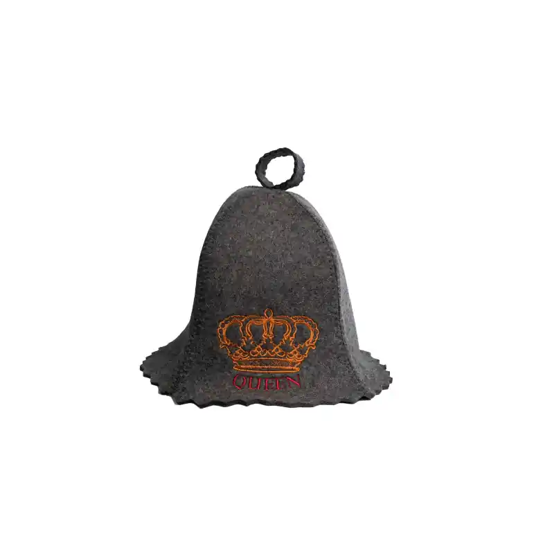 Billig Saunahut - QUEEN, grau