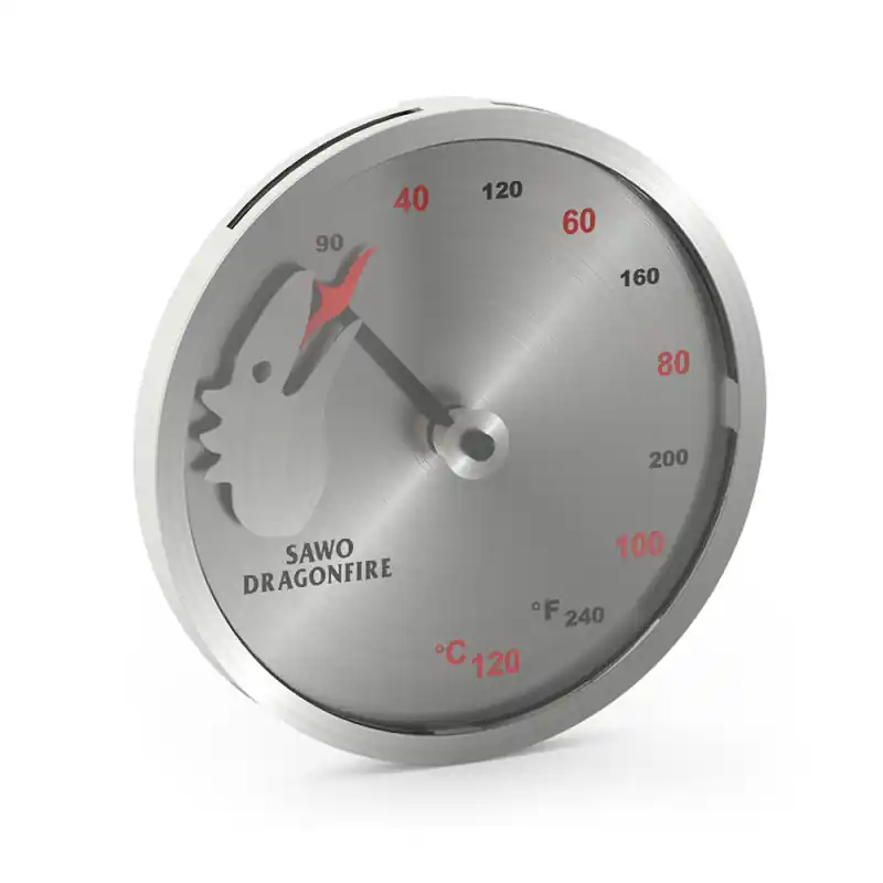 SAWO Thermometer - Drachenfeuer, stahlfarben Neu Im Sortiment