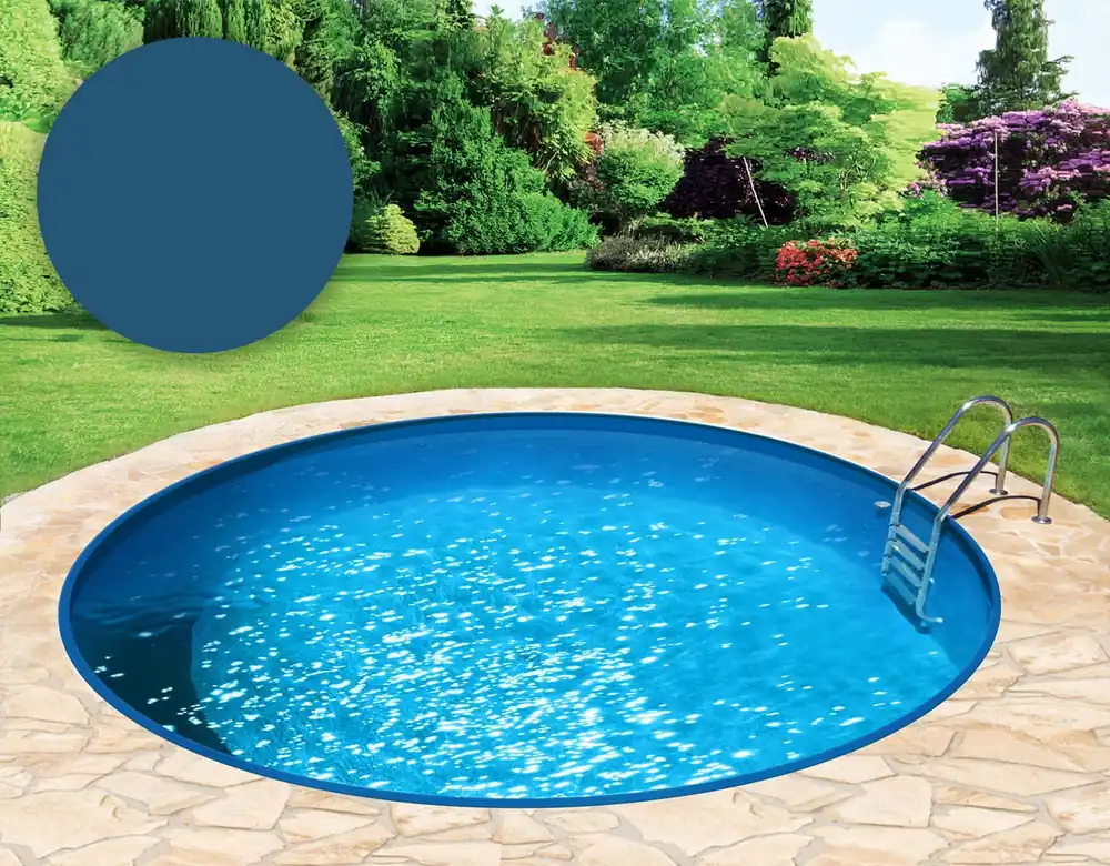 BWT Poolfolie Rund Ø 400 x 120 cm - Adriablau, Stärke 0,6 mm / mit Einhängebiese P1 Markenprodukt