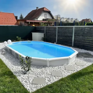 CF. Group Poolfolie Oval 730 x 360 x 145 cm - Blau, Stärke 0,8 mm / ohne Biese (überlappend) Billig