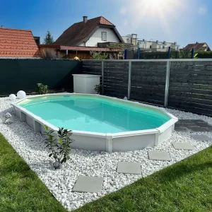 CF. Group Poolfolie Oval 610 x 360 x 145 cm - Sand, Stärke 0,8 mm / ohne Biese (überlappend) Geprüft