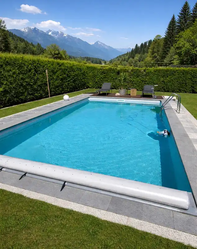 CF. Group Poolfolie Rechteckig 700 x 350 x 150 cm - Grau, Stärke 0,8 mm / mit Keilbiese P3 Preisreduziert