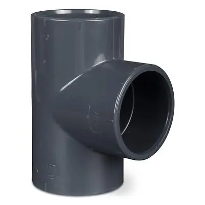 PVC Rohr T Stück 90° mit 3x Klebemuffe Echt