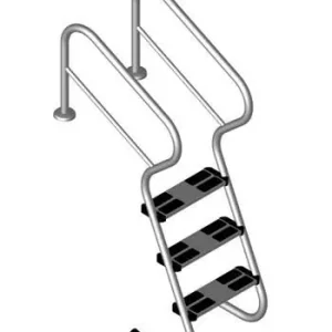 Sichere Zahlung Pool Treppenleiter V2A mit Sicherheitsstufen