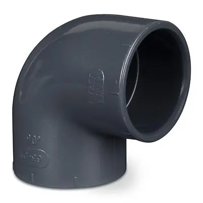 Neue Ware PVC Rohr Winkel 90° mit 2x Klebemuffe