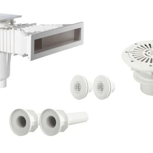 Neu Astralpool Kunststoff-Einbauteileset Slim farbig bis 3x6 m Weiß