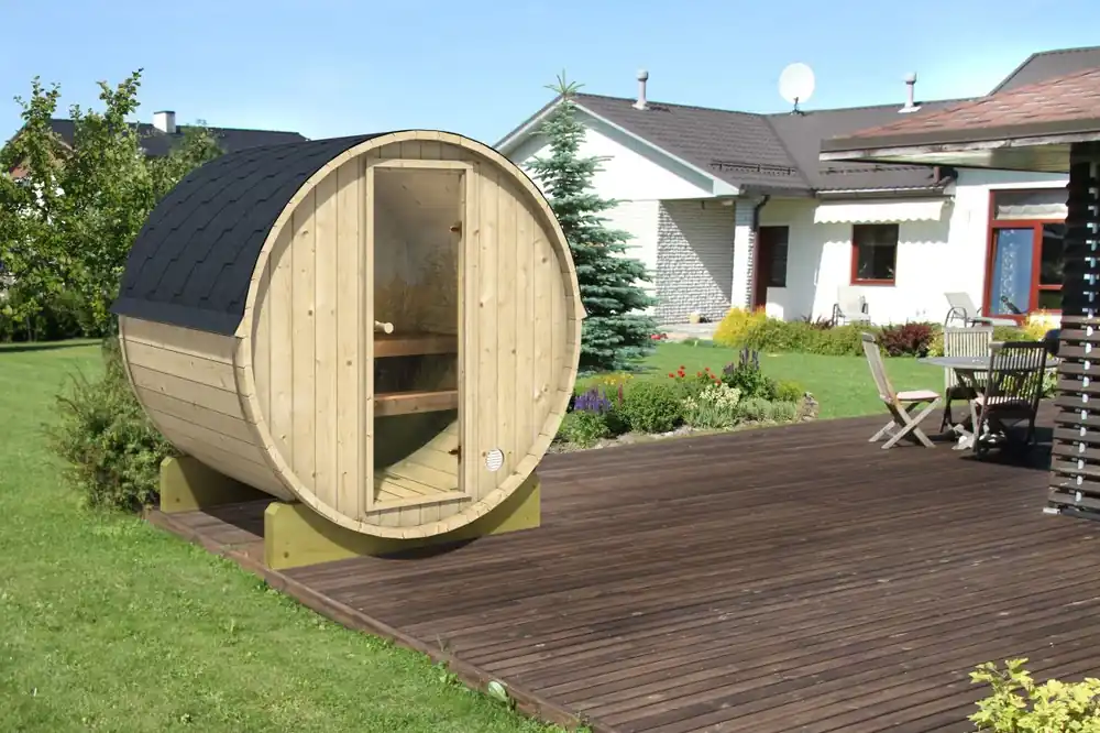 Rabatt Fass-Sauna 525, 200 x 160 cm